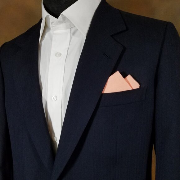 New - Peach Cotton Pre-Folded Pocket Square Handkerchief Insert - Picture 6 of 7